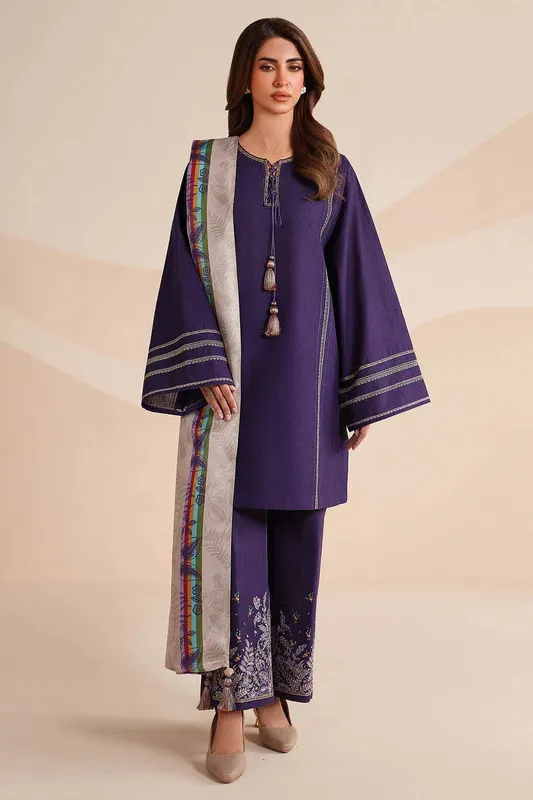 Jazmin Winter 25 Deep Purple Pashmina – view 1 – Poshaq