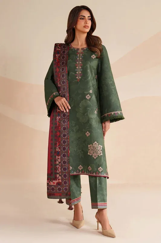 Jazmin Winter 25 Deep Olive Green Viscose – view 1 – Poshaq