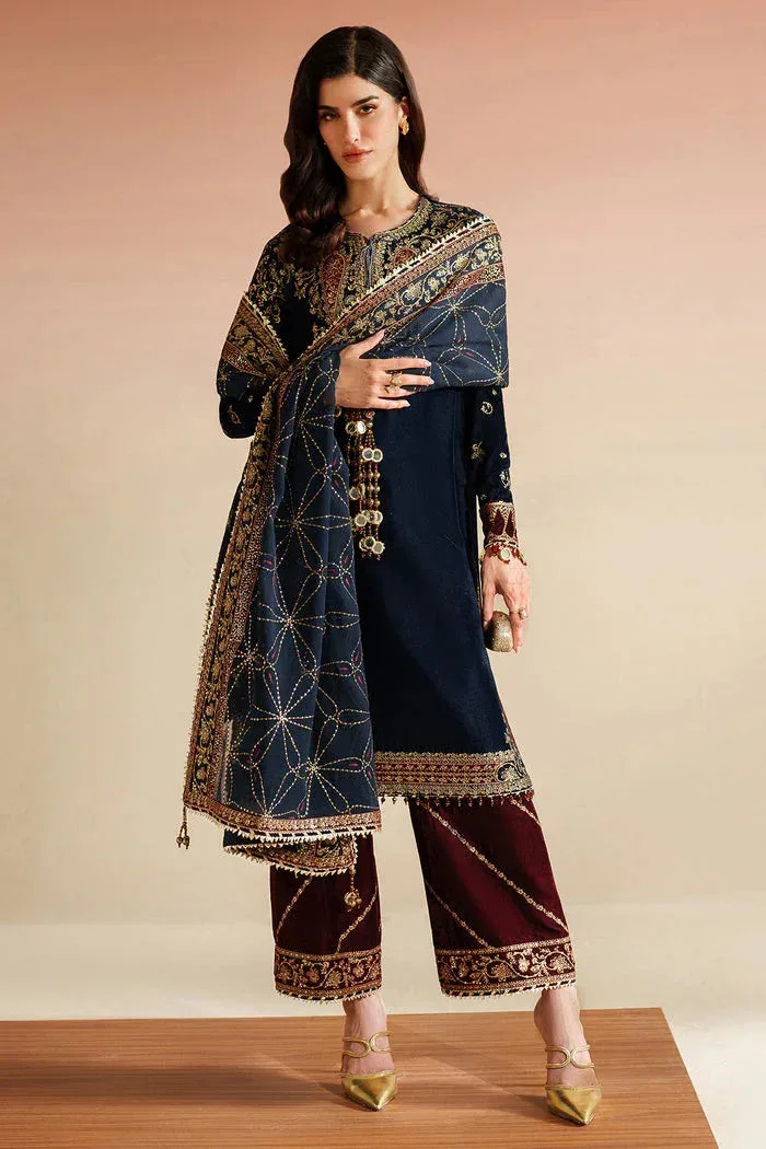 Jazmin Velvet Vogue 25 Navy Blue Georgette – view 1 – Poshaq