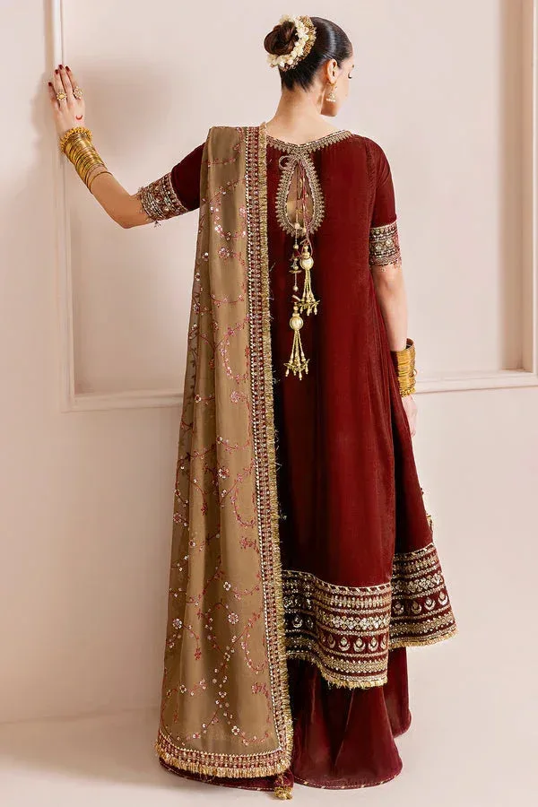Jazmin Chandni Velvet Formals 25 Brown Georgette – view 2 – Poshaq