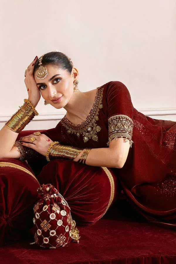 Jazmin Chandni Velvet Formals 25 Brown Georgette – view 4 – Poshaq