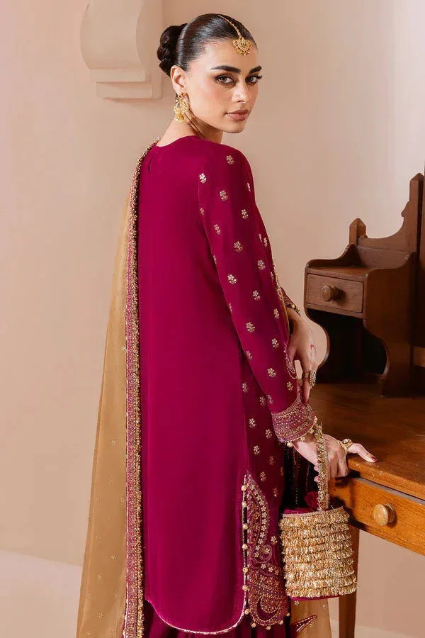 Jazmin Chandni Velvet Formals 25 reddish pink Organza – view 2 – Poshaq