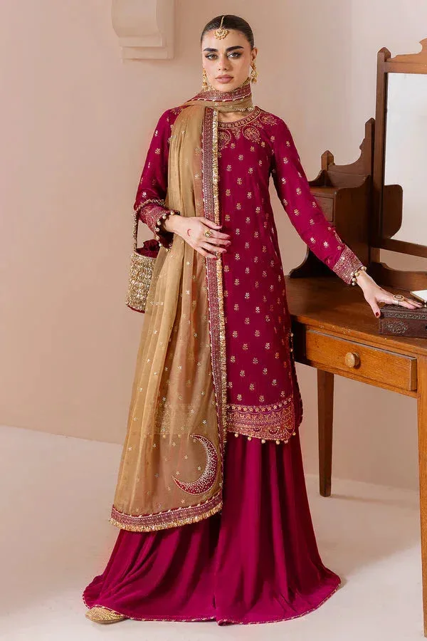 Jazmin Chandni Velvet Formals 25 reddish pink Organza – view 4 – Poshaq