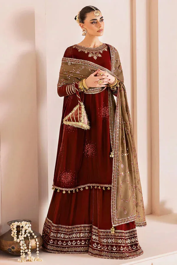 Jazmin Chandni Velvet Formals 25 Brown Georgette – view 1 – Poshaq