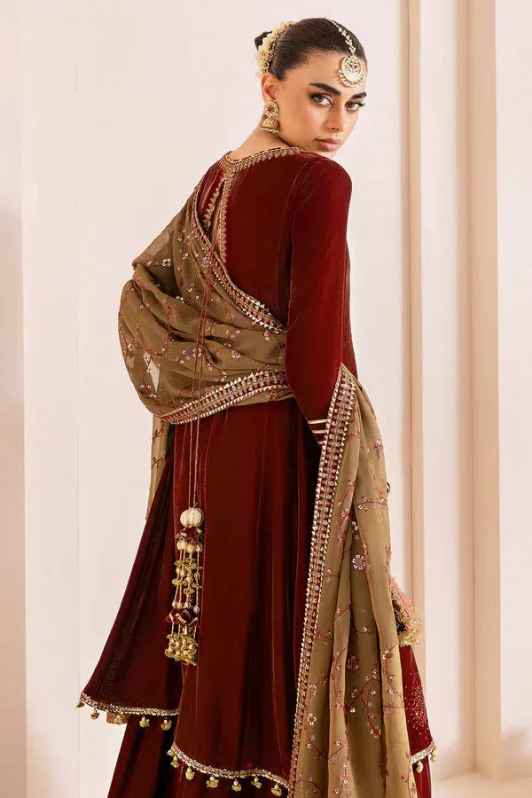 Jazmin Chandni Velvet Formals 25 Brown Georgette – view 2 – Poshaq