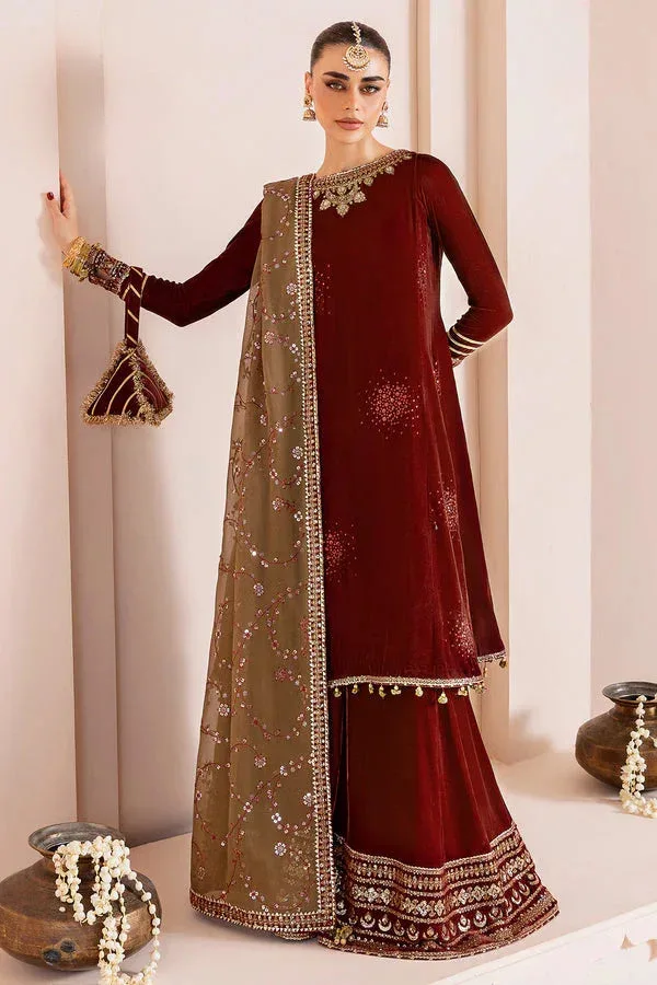 Jazmin Chandni Velvet Formals 25 Brown Georgette – view 3 – Poshaq