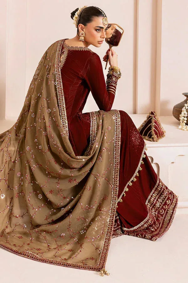 Jazmin Chandni Velvet Formals 25 Brown Georgette – view 4 – Poshaq