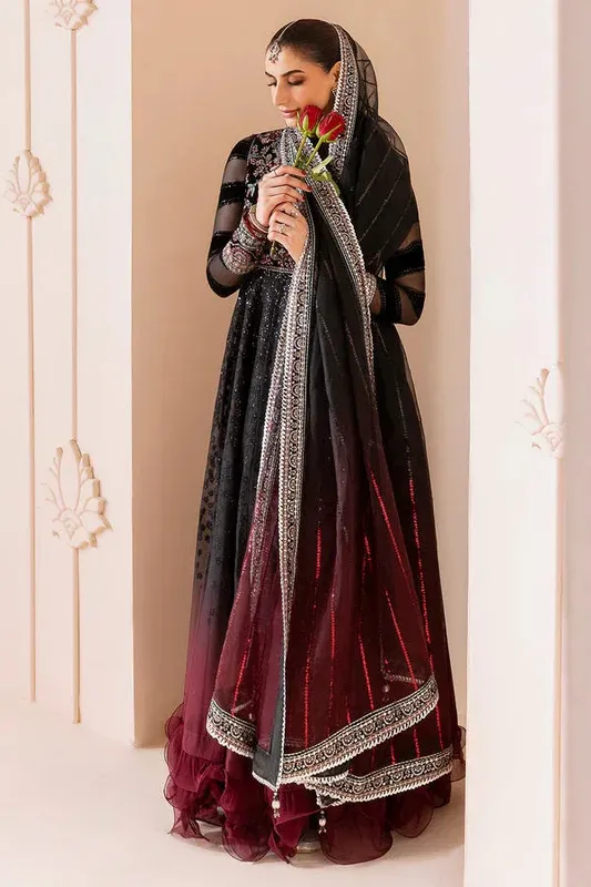 Jazmin Chandni Velvet Formals 25 Black Raw Silk – view 1 – Poshaq
