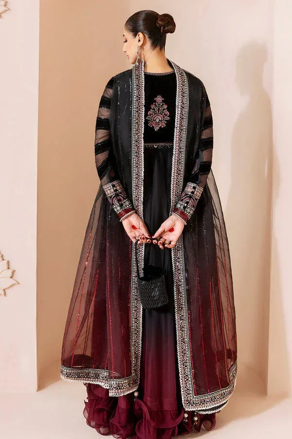 Jazmin Chandni Velvet Formals 25 Black Raw Silk – view 2 – Poshaq