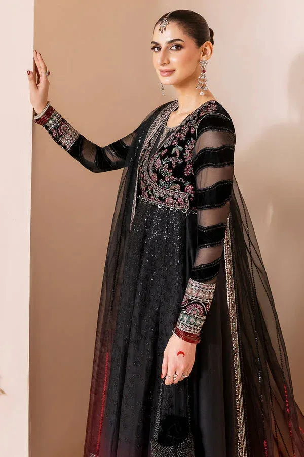 Jazmin Chandni Velvet Formals 25 Black Raw Silk – view 3 – Poshaq