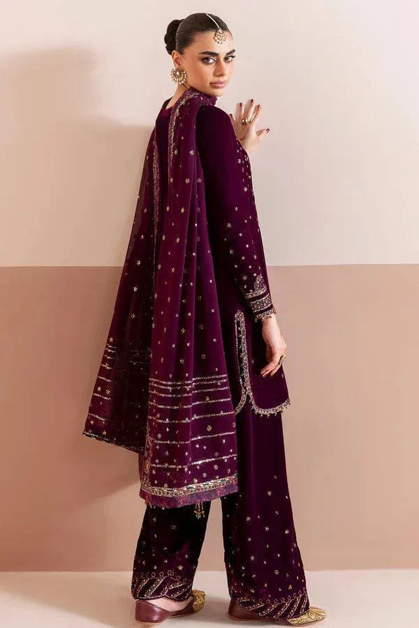 Jazmin Chandni Velvet Formals 25 Magenta Georgette – view 2 – Poshaq