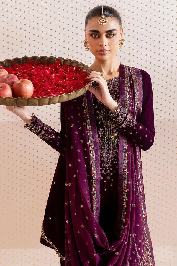 Jazmin Chandni Velvet Formals 25 Magenta Georgette – view 3 – Poshaq