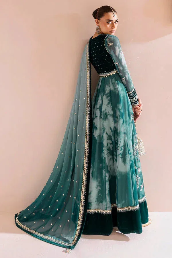 Jazmin Chandni Velvet Formals 25 Green Raw Silk – view 2 – Poshaq