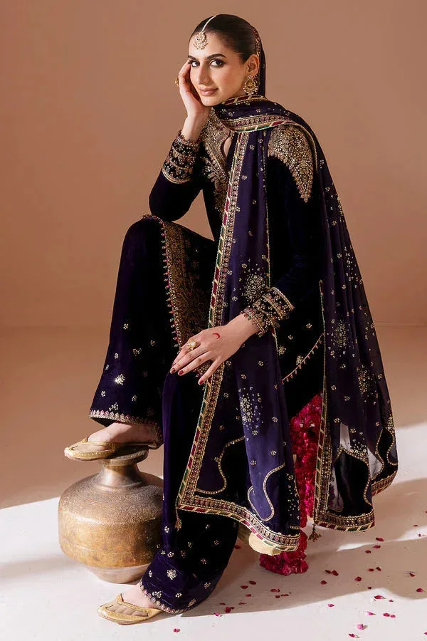 Jazmin Chandni Velvet Formals 25 Purple Georgette – view 4 – Poshaq