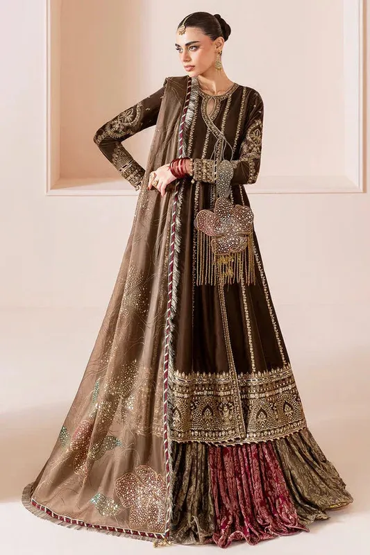 Jazmin Chandni Velvet Formals 25 Brown Raw Silk – view 1 – Poshaq