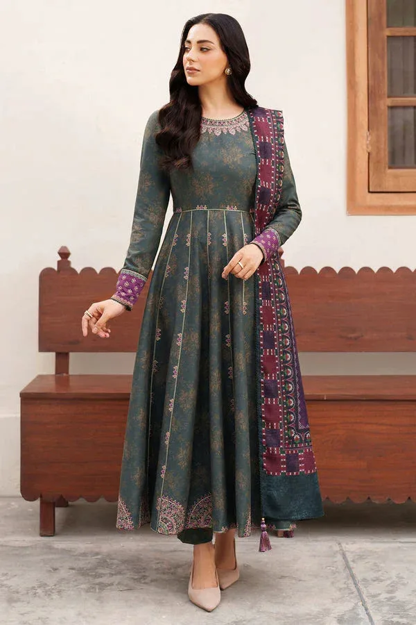 Purple luxury cotton silk frock with subtle detailing – view 2 – Poshaq