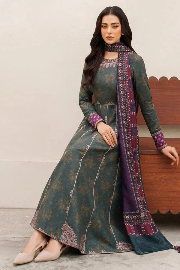 Purple luxury cotton silk frock with subtle detailing – view 4 – Poshaq