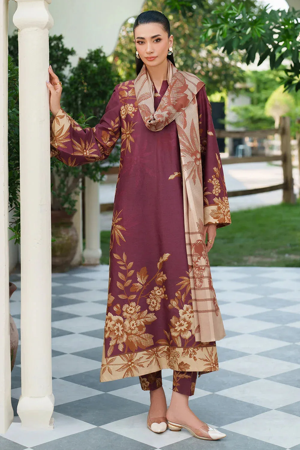 Jazmin Winter 25 Maroon Viscose – view 1 – Poshaq