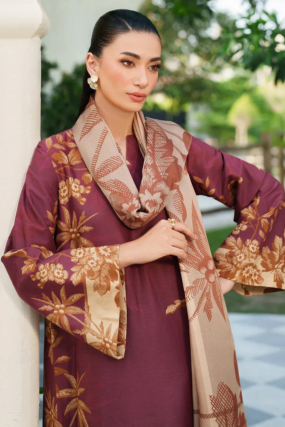 Jazmin Winter 25 Maroon Viscose – view 3 – Poshaq