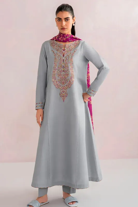 Jazmin Embroidered Lawn Pastel Blue Lawn – view 1 – Poshaq
