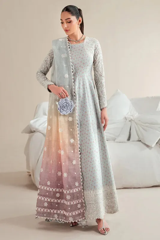 Jazmin Iris Luxury Lawn 25 Grey Lawn – view 1 – Poshaq