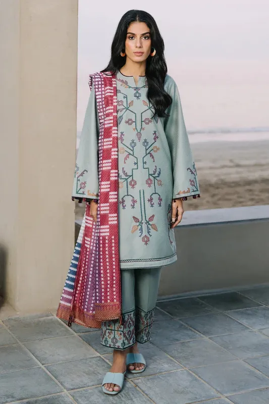 Jazmin Summer Lawn 25 Light Pistachio Cambric – view 1 – Poshaq