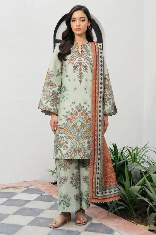 Jazmin Summer Lawn 25 Light Pistachio Lawn – view 1 – Poshaq