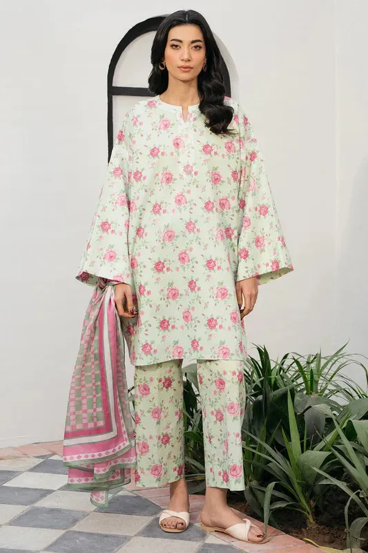 Jazmin Summer Lawn 25 Mint Green Tissue – view 1 – Poshaq