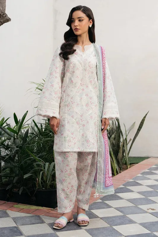 Jazmin Summer Lawn 25 Off White Chiffon – view 1 – Poshaq