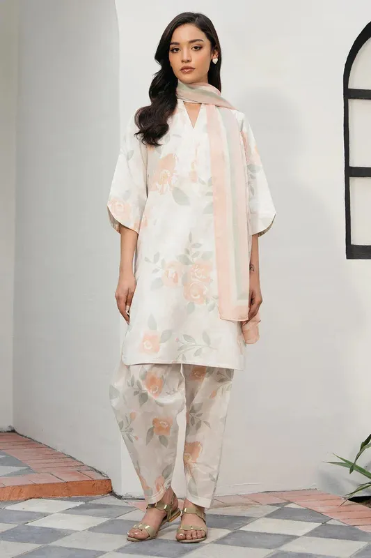 Jazmin Summer Lawn 25 White Tissue – view 1 – Poshaq