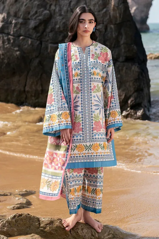Jazmin Summer Lawn 25 Off White Lawn – view 1 – Poshaq