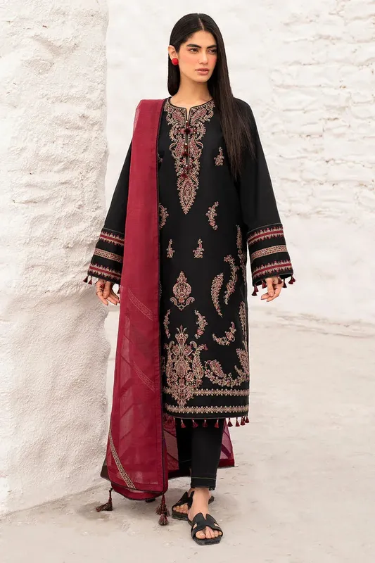 Jazmin Summer Lawn 25 Black Cambric – view 1 – Poshaq