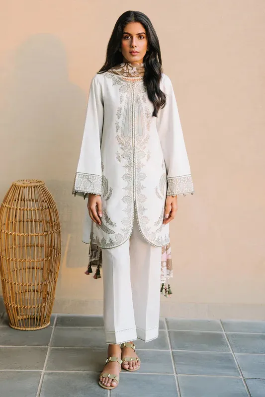 Jazmin Summer Lawn 25 White Lawn – view 1 – Poshaq