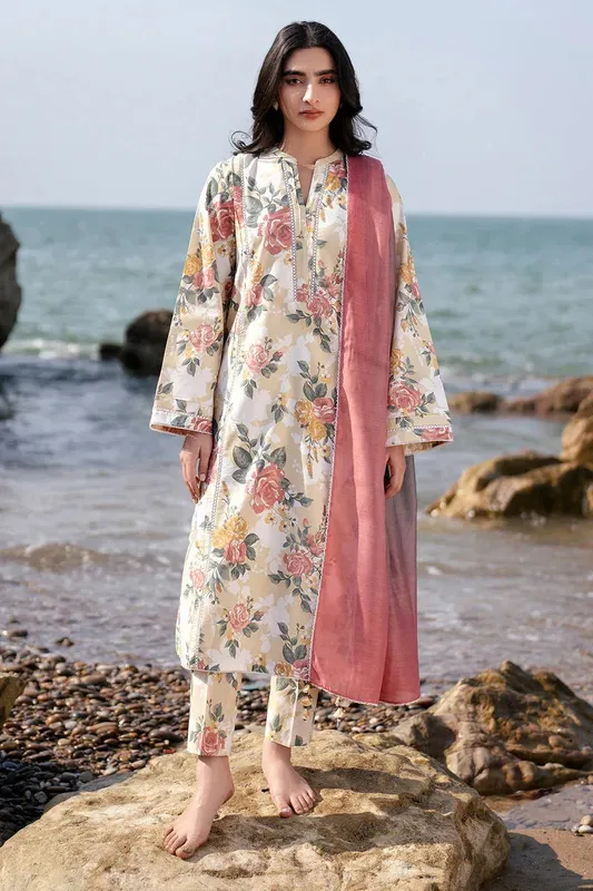 Jazmin Summer Lawn 25 Off White Lawn – view 1 – Poshaq