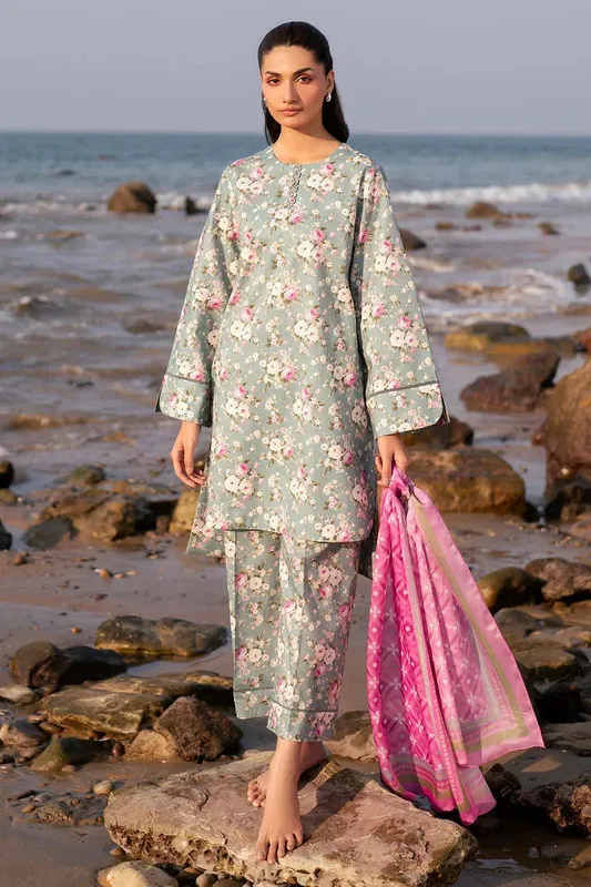 Jazmin Summer Lawn 25 Light Pistachio Tissue – view 1 – Poshaq