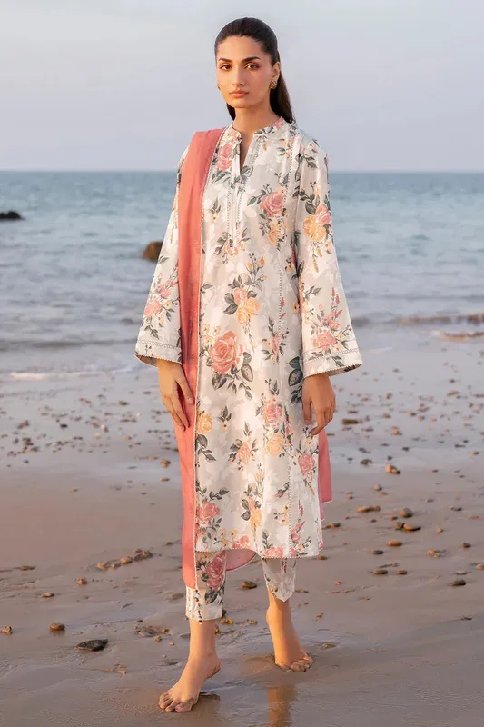 Jazmin Summer Lawn 25 Off White Lawn – view 1 – Poshaq