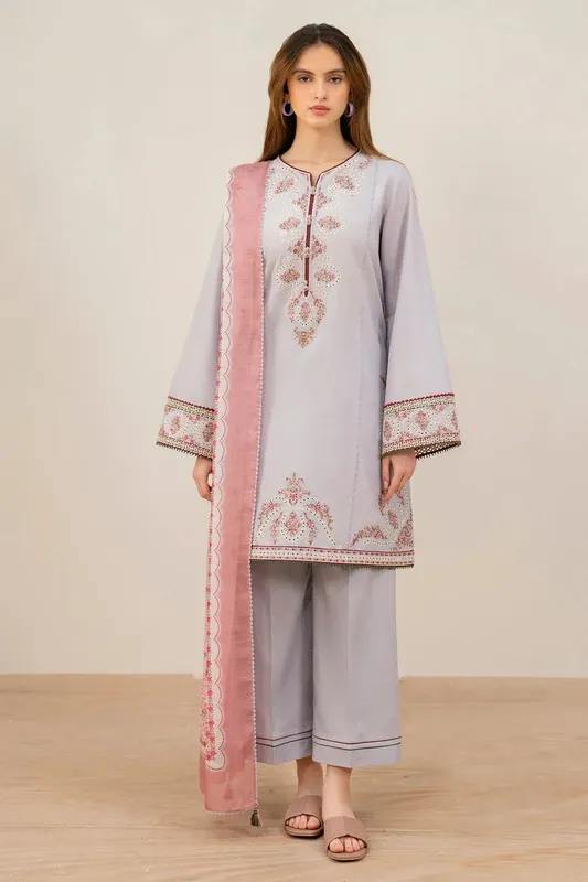 Jazmin Summer Lawn 25 Soft Lilac Cotton Silk – view 1 – Poshaq
