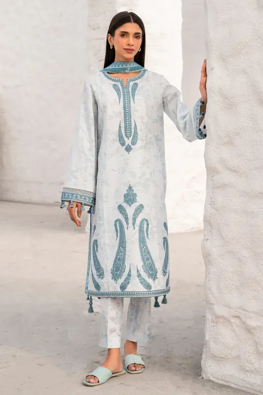 Jazmin Summer Lawn 25 Off White Cotton Silk – view 1 – Poshaq