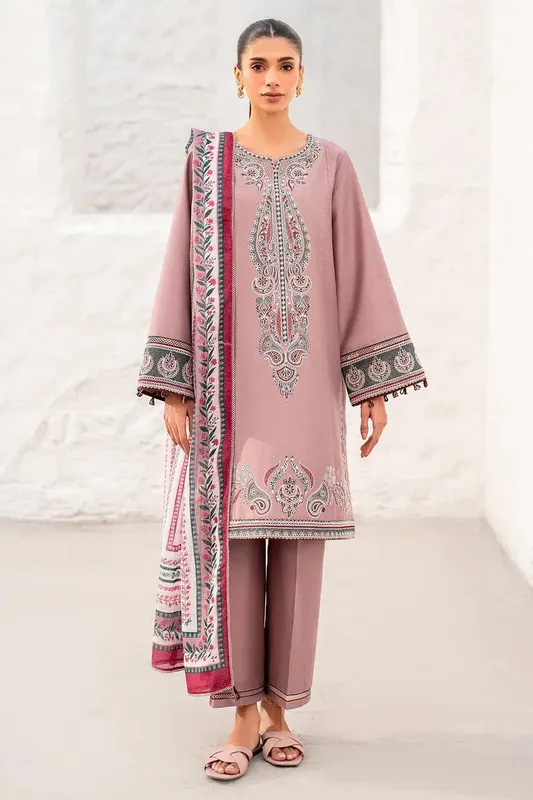 Jazmin Summer Lawn 25 Pinkish Gray Cotton Silk – view 1 – Poshaq