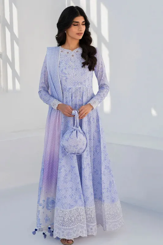 Jazmin Summer Lawn 25 Light Lavender Lawn – view 1 – Poshaq