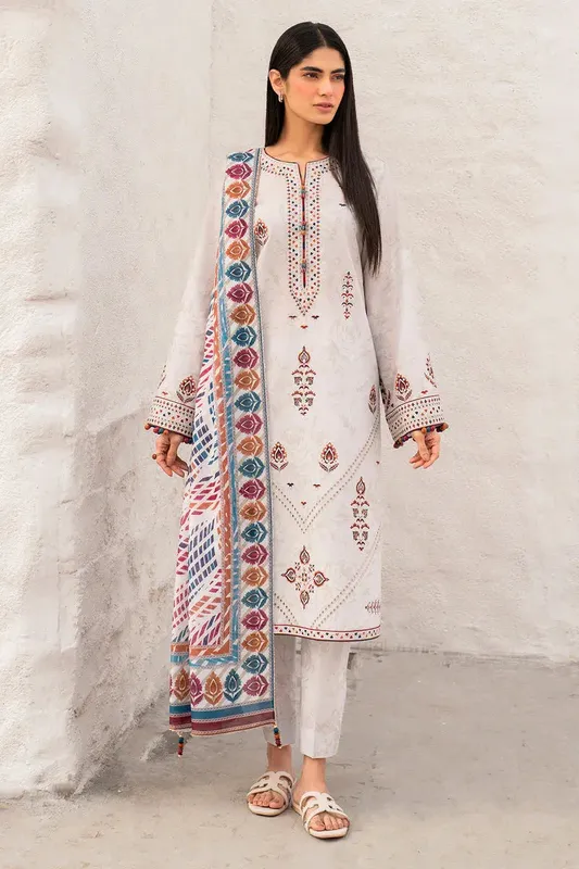 Jazmin Summer Lawn 25 Off White Lawn – view 1 – Poshaq