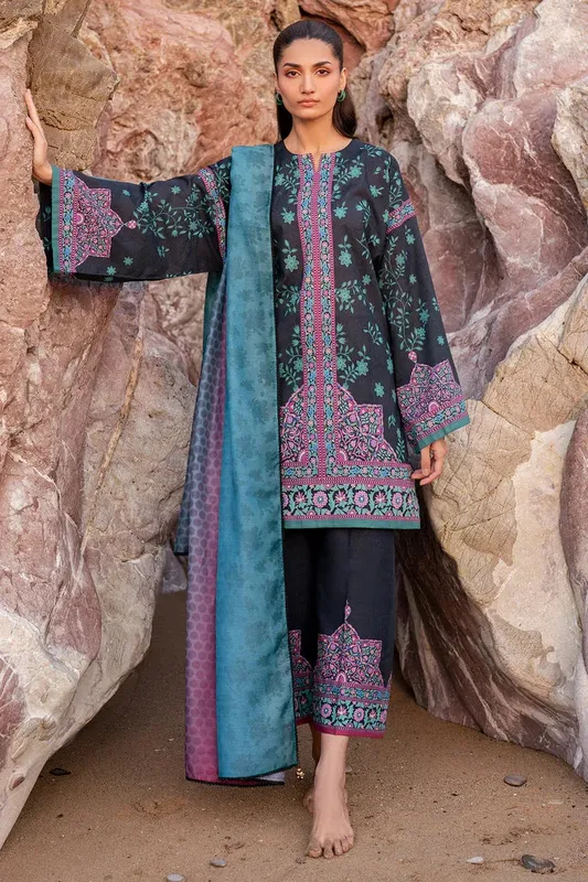 Jazmin Summer Lawn 25 Black Lawn – view 1 – Poshaq