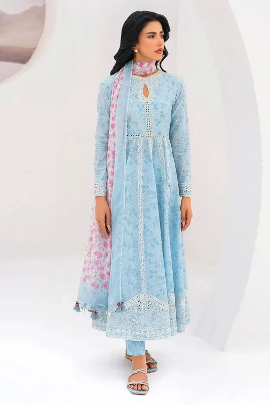 Jazmin Summer Lawn 25 Light Blue Chiffon – view 1 – Poshaq