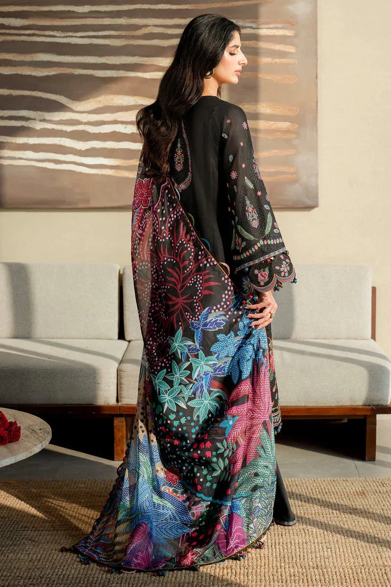 Jazmin Shahkaar Luxury Lawn 25 Black Cambric – view 2 – Poshaq