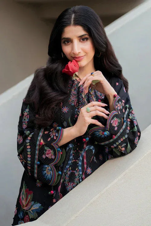 Jazmin Shahkaar Luxury Lawn 25 Black Cambric – view 3 – Poshaq