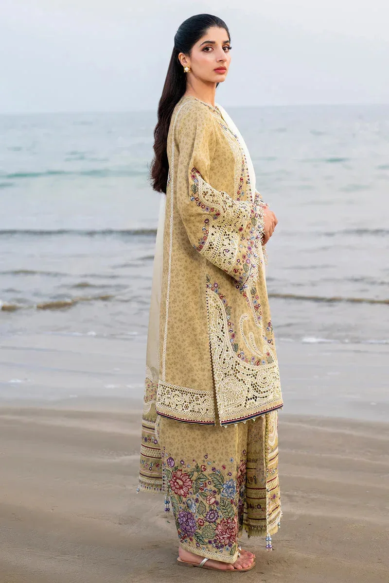 Jazmin Shahkaar Luxury Lawn 25 Mustard Organza – view 4 – Poshaq
