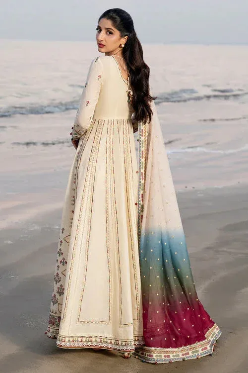Jazmin Shahkaar Luxury Lawn 25 Ivory Cambric – view 2 – Poshaq