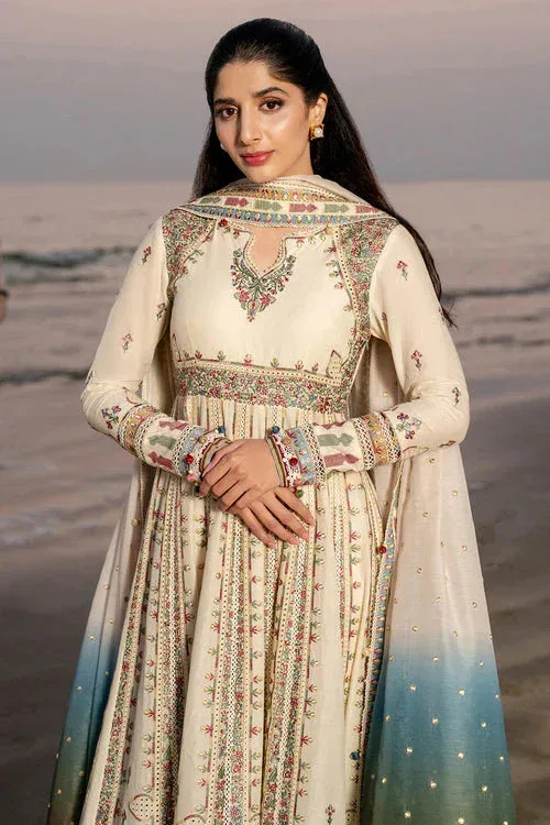 Jazmin Shahkaar Luxury Lawn 25 Ivory Cambric – view 3 – Poshaq