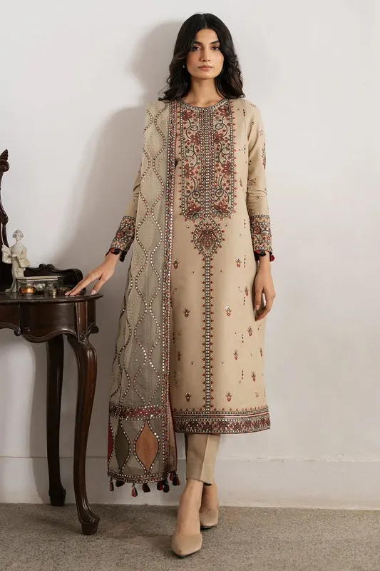 Jazmin Ready to Wear 25 Beige Organza – view 1 – Poshaq