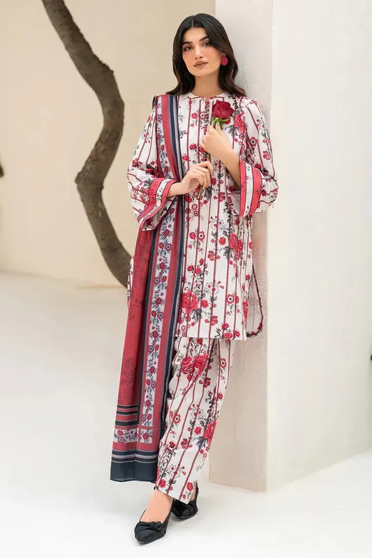 Jazmin Ready to Wear 25 White Pashmina – view 1 – Poshaq